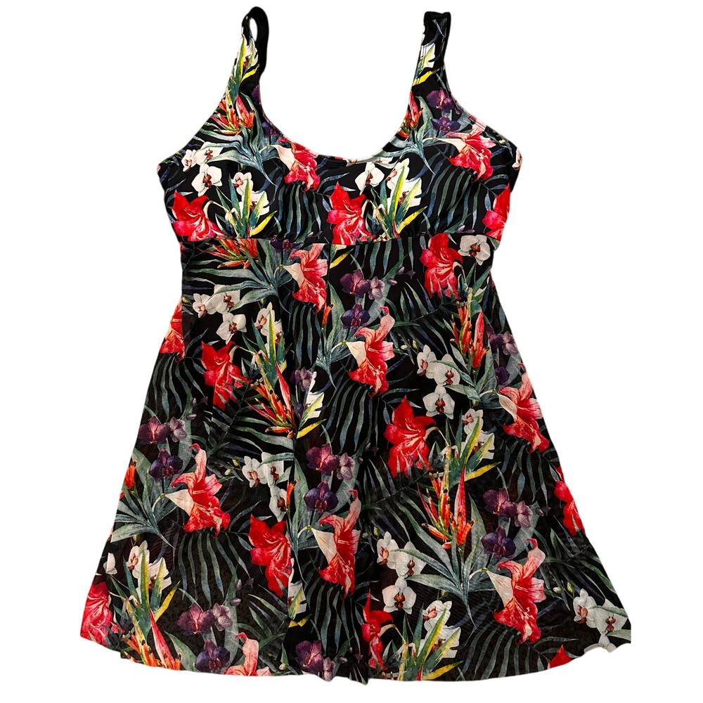 Unbranded Women's Hawaiian Floral Tropical Swim Dress, size 4XL